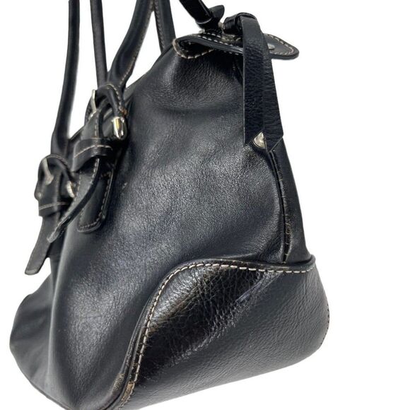 Etienne Aigner Handbag Black Leather Shoulder Bag Purse Zip Closure Classic Bag - Picture 6 of 12